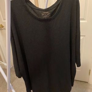 Torrid Super Soft Sleep 3/4 Sleeve Shirt 3X Black